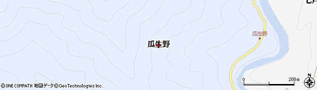 高知県本山町（長岡郡）瓜生野周辺の地図