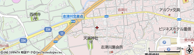 愛媛県東温市志津川1435周辺の地図