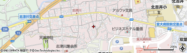 愛媛県東温市志津川660周辺の地図