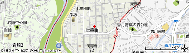 福岡県中間市七重町周辺の地図