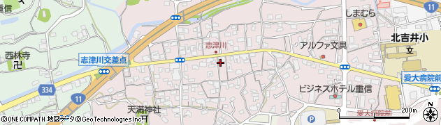 愛媛県東温市志津川631周辺の地図