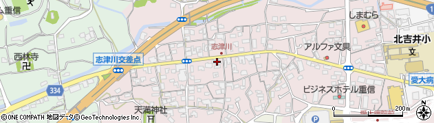 愛媛県東温市志津川634周辺の地図
