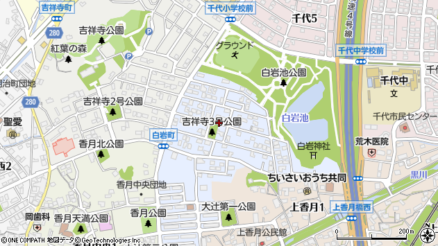 〒807-1113 福岡県北九州市八幡西区白岩町の地図
