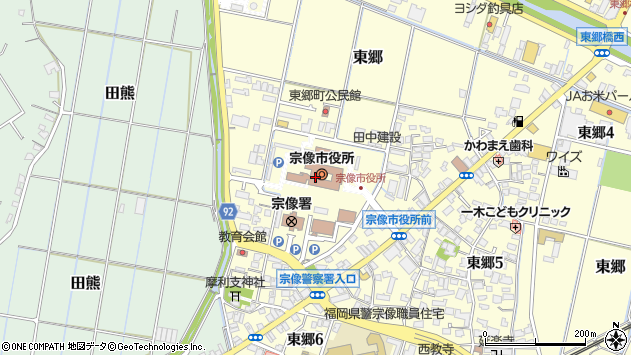 〒811-3400 福岡県宗像市（以下に掲載がない場合）の地図