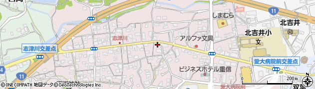 愛媛県東温市志津川525周辺の地図