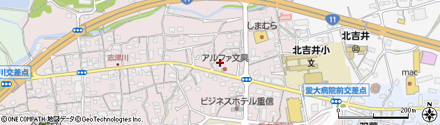 愛媛県東温市志津川121周辺の地図