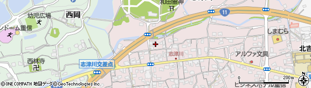 愛媛県東温市志津川606周辺の地図