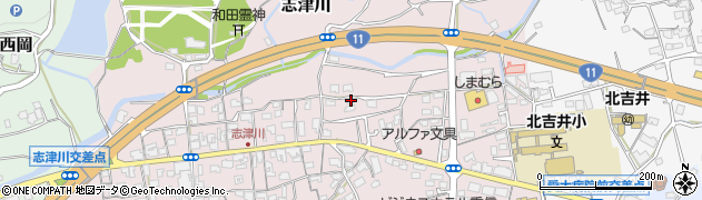 愛媛県東温市志津川75周辺の地図