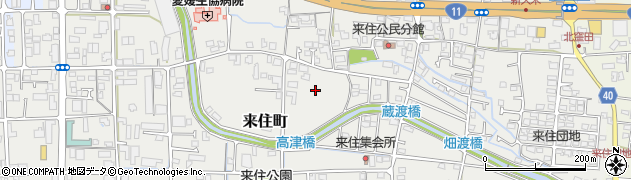 愛媛県松山市来住町周辺の地図