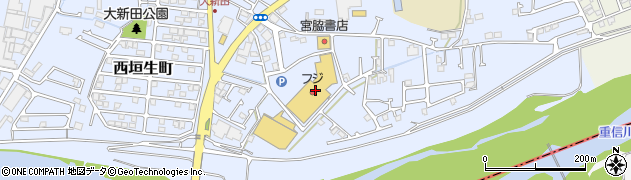 ダイソーフジ垣生店周辺の地図