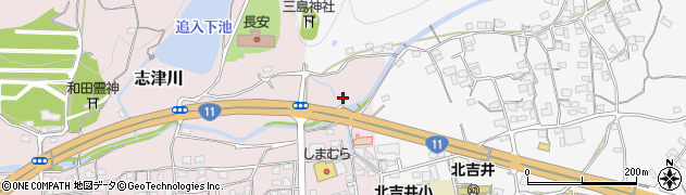 愛媛県東温市志津川7周辺の地図