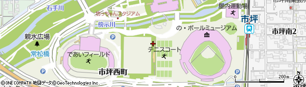 愛媛県松山市市坪西町周辺の地図