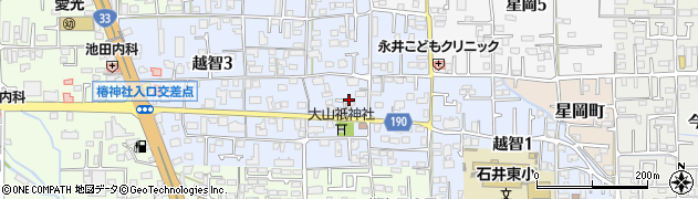 愛媛県松山市越智周辺の地図