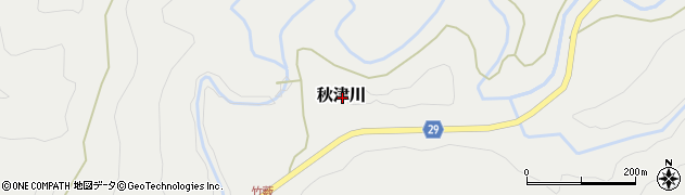 和歌山県田辺市秋津川周辺の地図