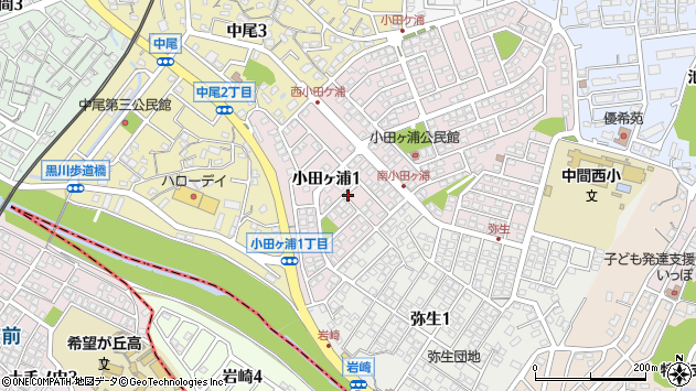 〒809-0031 福岡県中間市小田ケ浦の地図