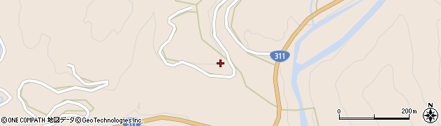 和歌山県田辺市中辺路町大川383周辺の地図