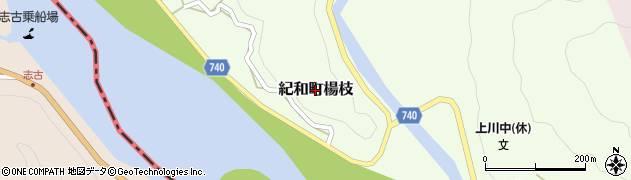 三重県熊野市紀和町楊枝周辺の地図