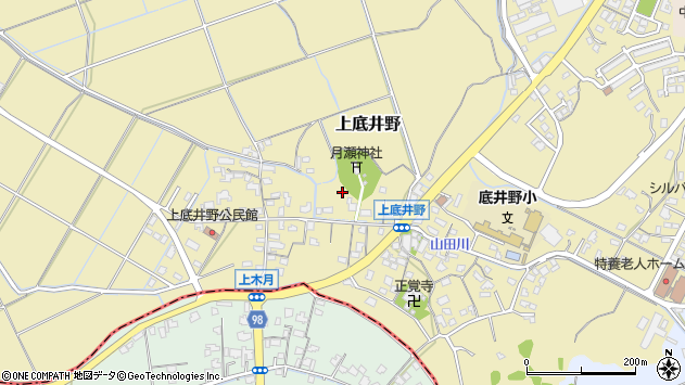 〒809-0003 福岡県中間市上底井野の地図