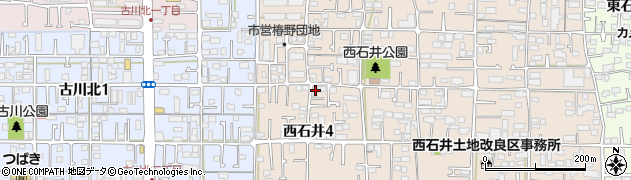 愛媛県松山市西石井4丁目周辺の地図
