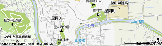 愛媛県松山市星岡周辺の地図