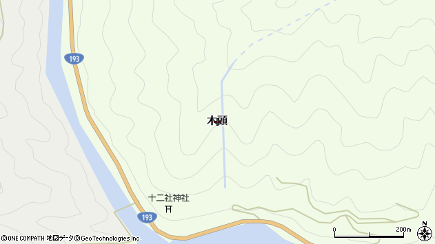〒771-6105 徳島県那賀郡那賀町木頭の地図