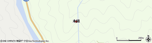 徳島県那賀町（那賀郡）木頭周辺の地図