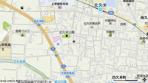 〒790-0923 愛媛県松山市北久米町の地図