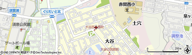 福岡県宗像市大谷周辺の地図