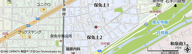 愛媛県松山市保免上周辺の地図