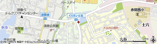 福岡県宗像市須恵周辺の地図