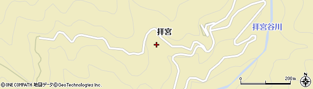 徳島県那賀町（那賀郡）拝宮（杉サコ）周辺の地図
