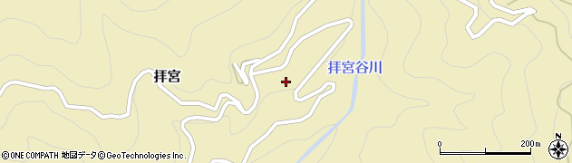 徳島県那賀町（那賀郡）拝宮（井ノ元）周辺の地図