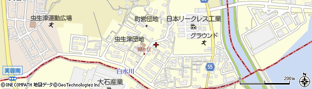 福岡県遠賀町（遠賀郡）虫生津南周辺の地図