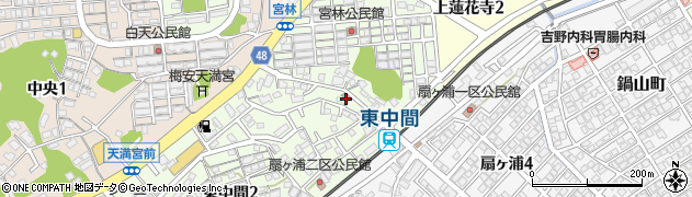中間徳若郵便局周辺の地図