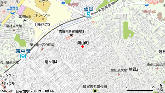 〒809-0022 福岡県中間市鍋山町の地図