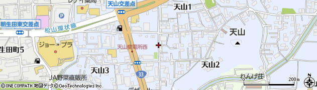 愛媛県松山市天山周辺の地図