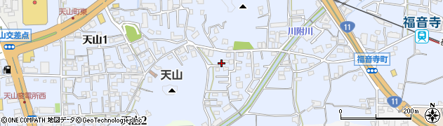 愛媛県松山市福音寺町709-5周辺の地図