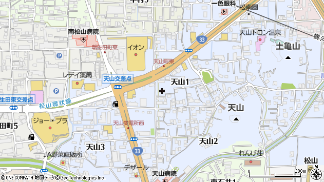 〒790-0951 愛媛県松山市天山の地図