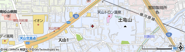 愛媛県松山市福音寺町740周辺の地図
