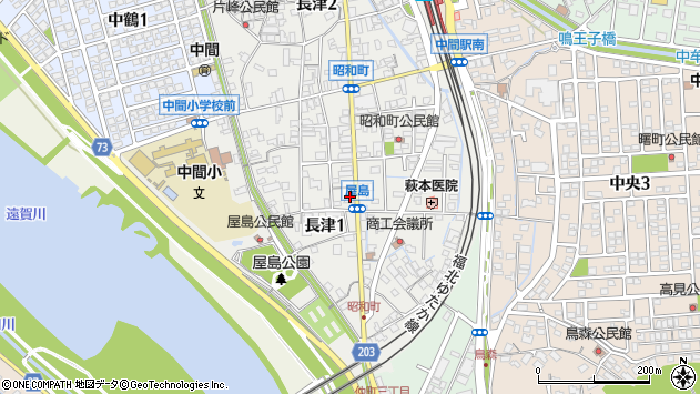 〒809-0036 福岡県中間市長津の地図