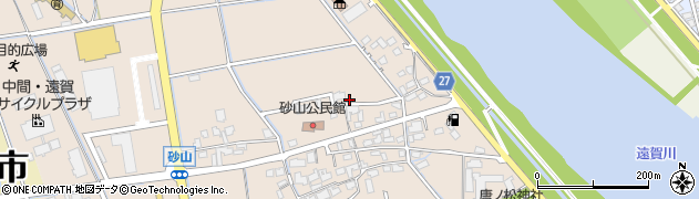 福岡県中間市砂山周辺の地図