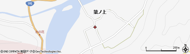 徳島県那賀町（那賀郡）簗ノ上（中筋）周辺の地図