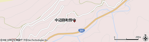 和歌山県田辺市中辺路町野中周辺の地図