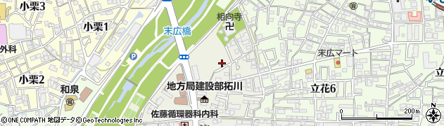 愛媛県松山市拓川町周辺の地図