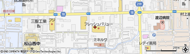フレッシュバリュー松山店周辺の地図