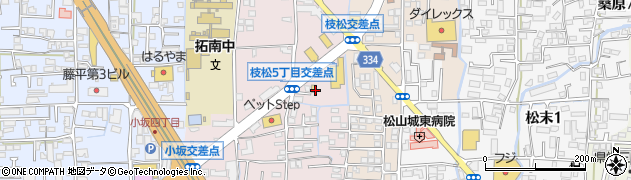 松屋 松山枝松店周辺の地図