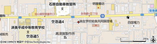 愛媛県松山市空港通周辺の地図