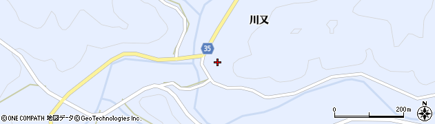 徳島県阿南市新野町川又74周辺の地図