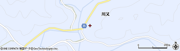 徳島県阿南市新野町川又77周辺の地図