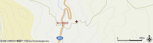 和歌山県田辺市本宮町湯峯周辺の地図